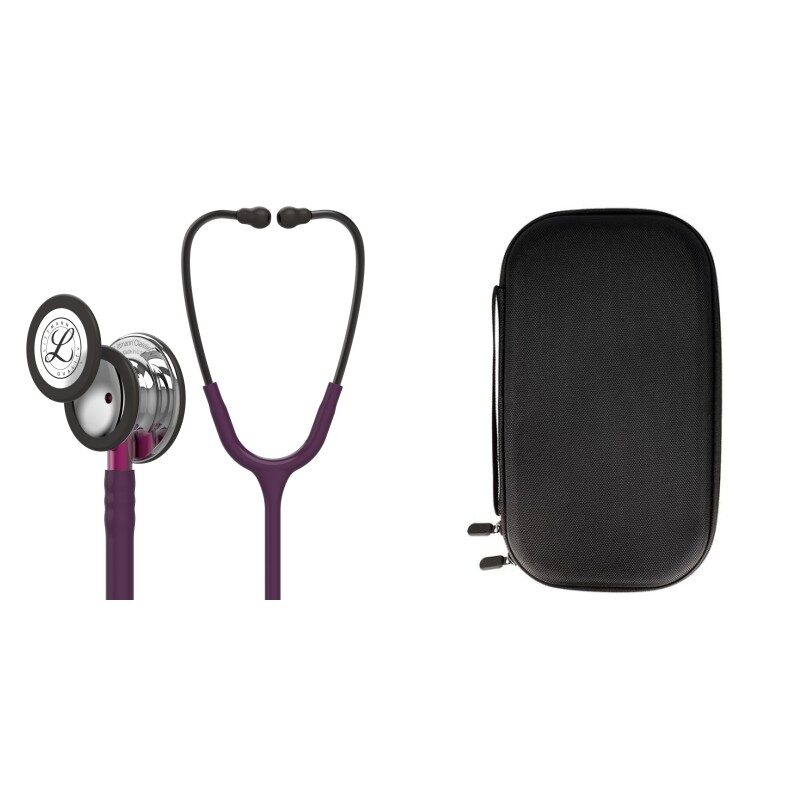 Pachet student - Stetoscop Littmann Classic III Plum cu capsula oglinda 5960 + Borseta neagra