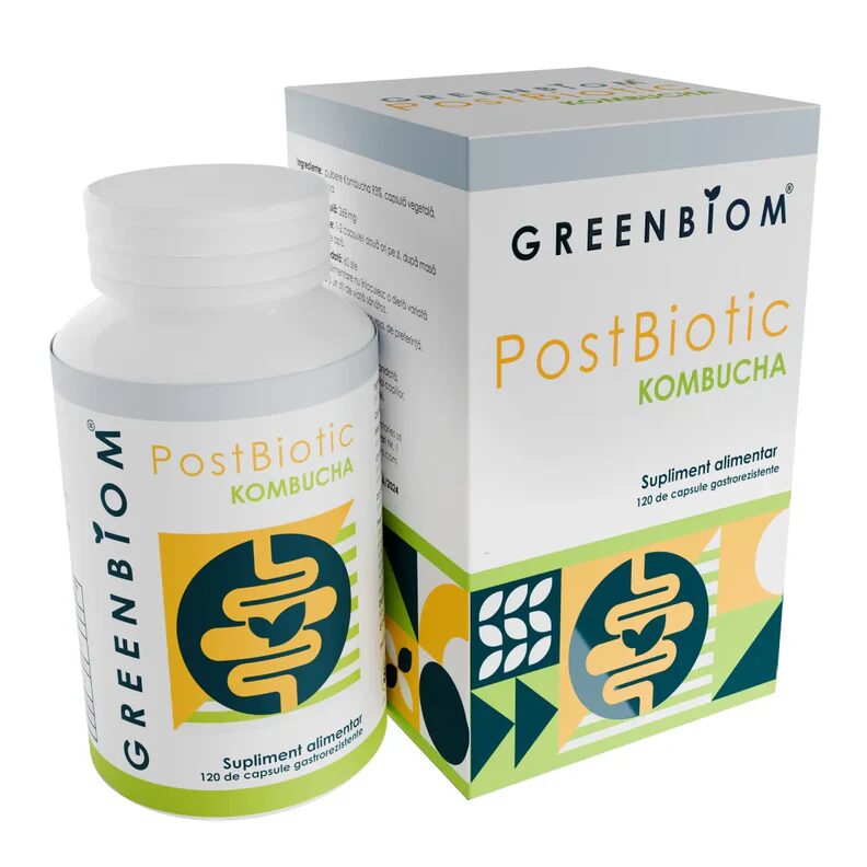 POSTBIOTIC ( KOMBUCHA - DETOXIFIERE COLON SI ÎMBUNĂTĂTIRE SISTEM DIGESTIV) *120 cps