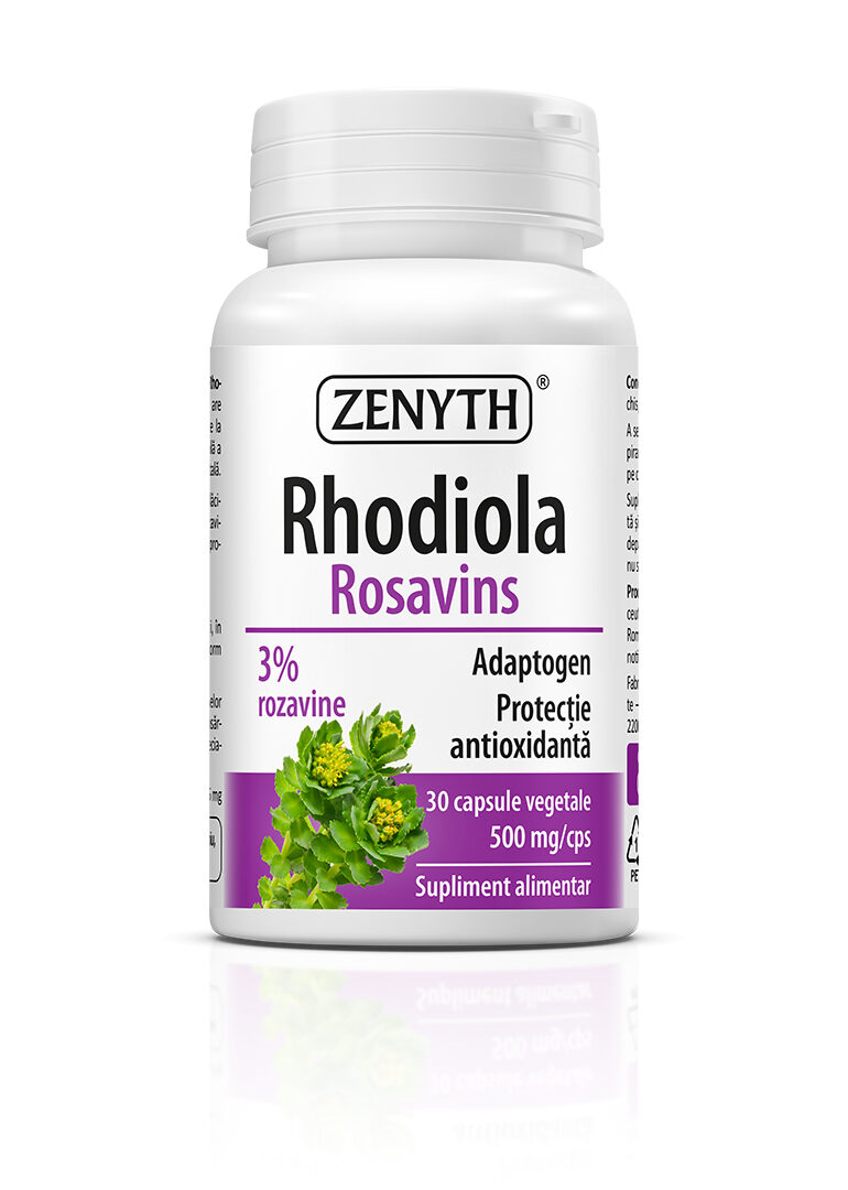 Rhodiola Rosavins, 500 mg, 30 capsule – Adaptogen Premium pentru Reziliență la Stres și Energie Mentală