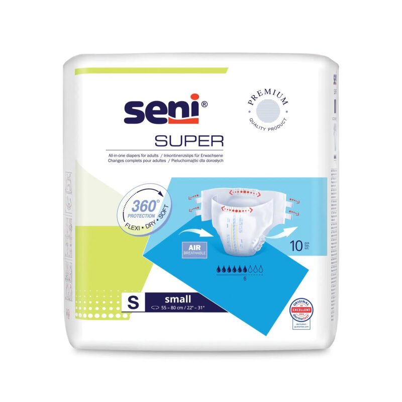 Super Seni Small (S) - Scutece cu Sistem Închis pentru Adulți (10 bucăți)