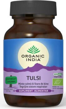 Tulsi (Busuioc Sfant) | Minte Calma &amp; Ingrijire Sistem Respirator 60 capsule
