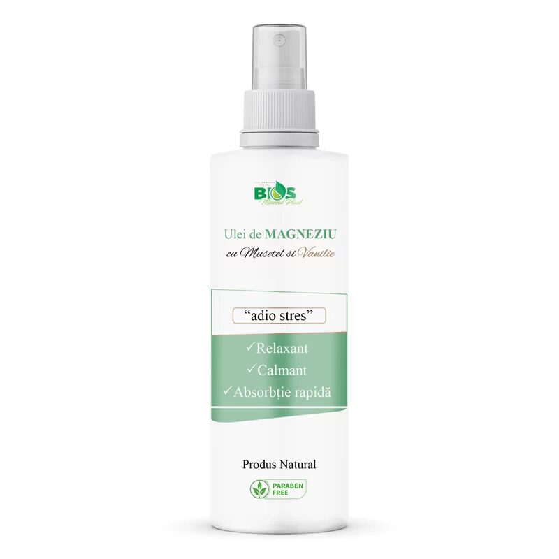 Spray cu Ulei de Magneziu cu Mușețel și Vanilie „Adio Stres”, 200 ml