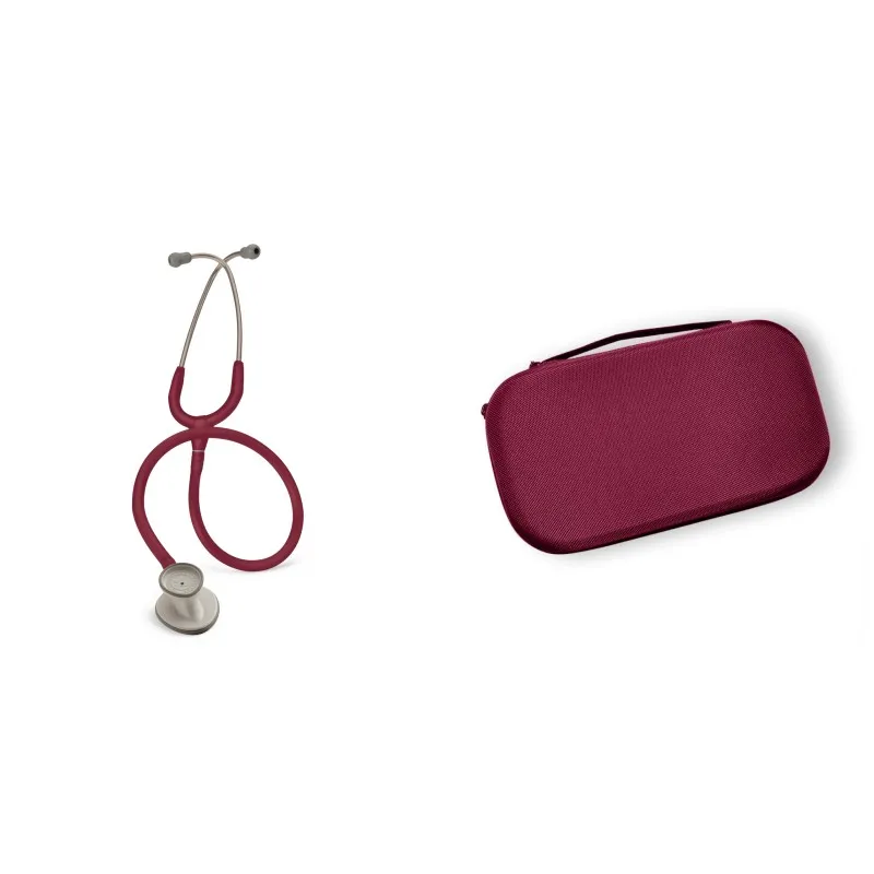Pachet asistent - Stetoscop Littmann Lightweight II S.E Burgundy 2451 + Borseta burgundy