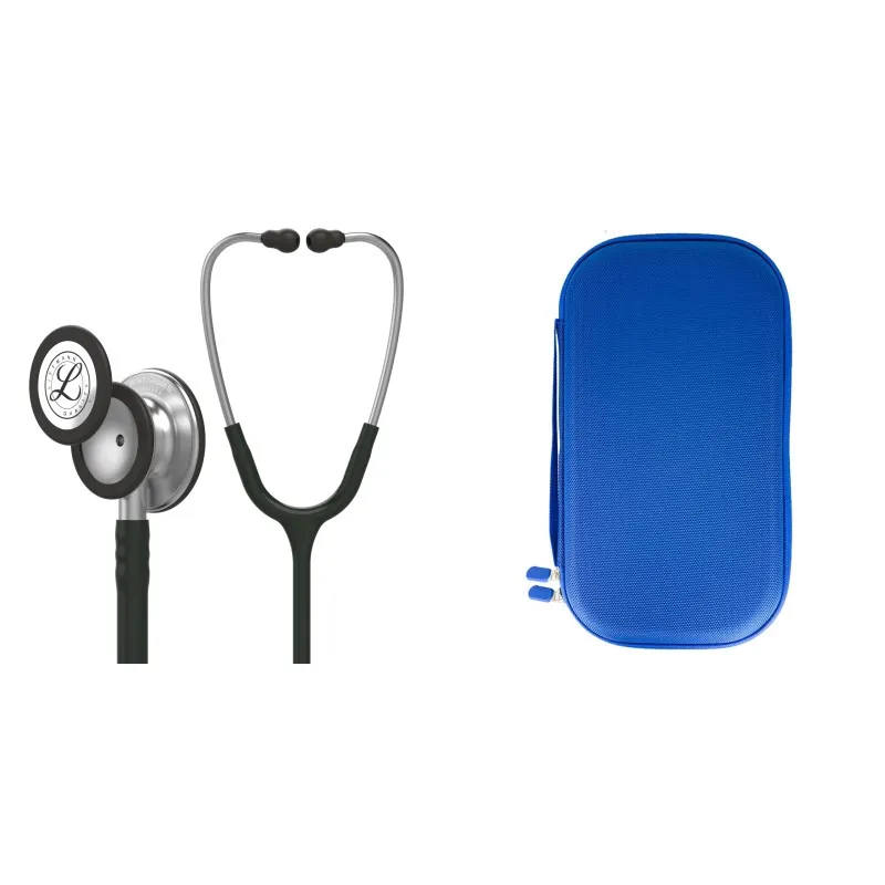 Pachet student - Stetoscop Littmann Classic III Negru 5620 + Borseta albastru perlat