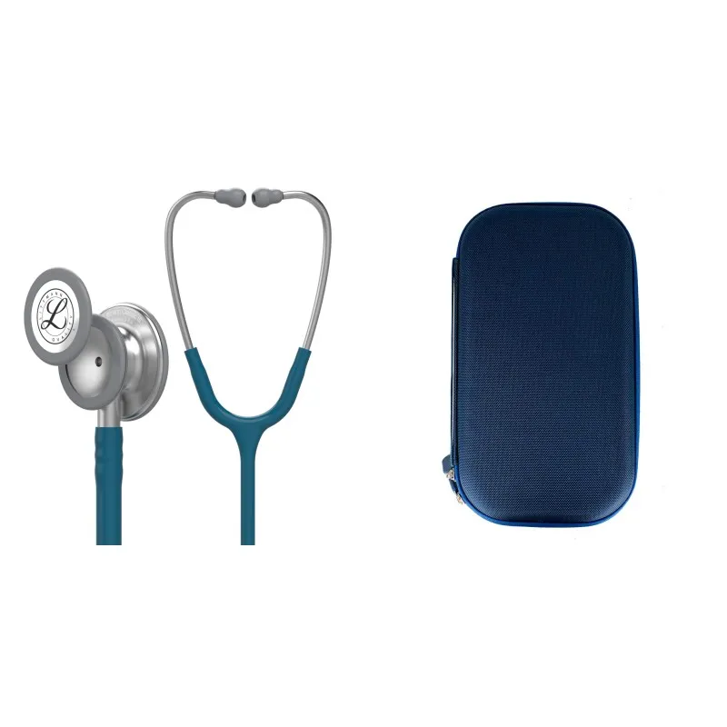 Pachet student - Stetoscop Littmann Classic III Albastru Caraibe 5623 + Borseta Albastru caraibe perlat