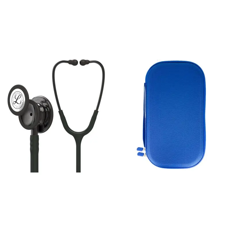 Studentenpaket - Stethoskop Littmann Classic III Schwarz rauchige Kapsel 5811 + Perlblaue Tasche