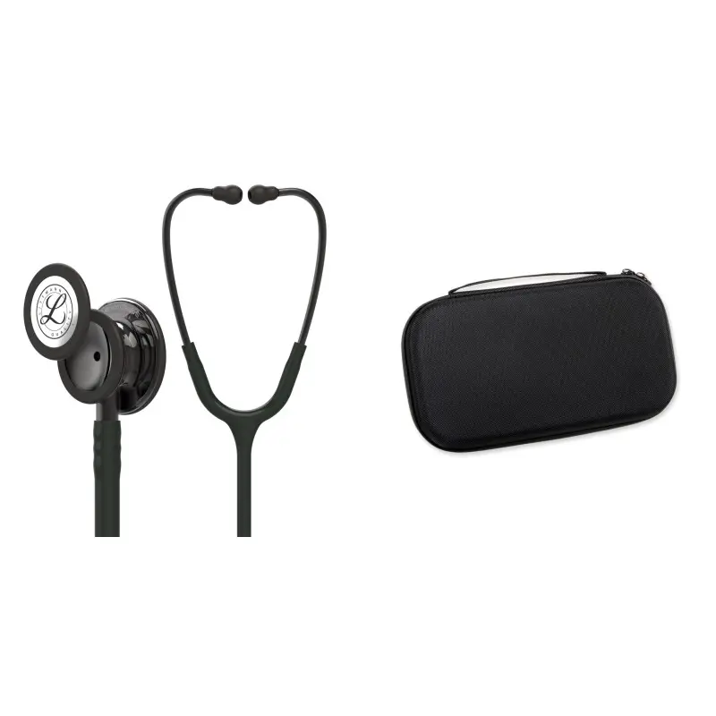 Pachet student - Stetoscop Littmann Classic III Negru capsula fumurie 5811 + Borseta negru perlat