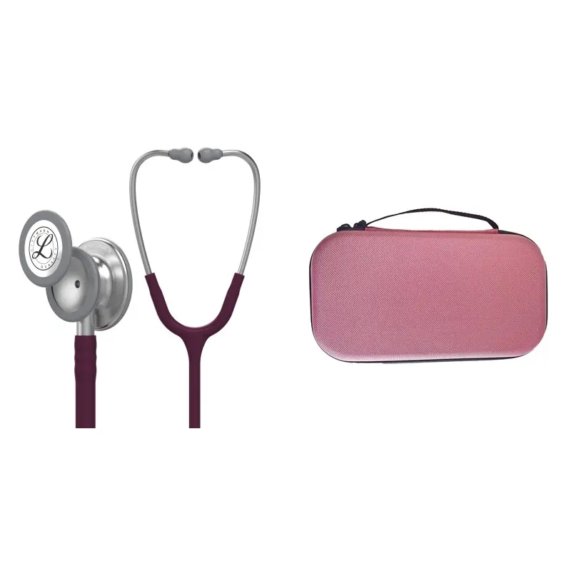 Pack étudiant - Stéthoscope Littmann Classic III Prune 5831 + Étui rose clair