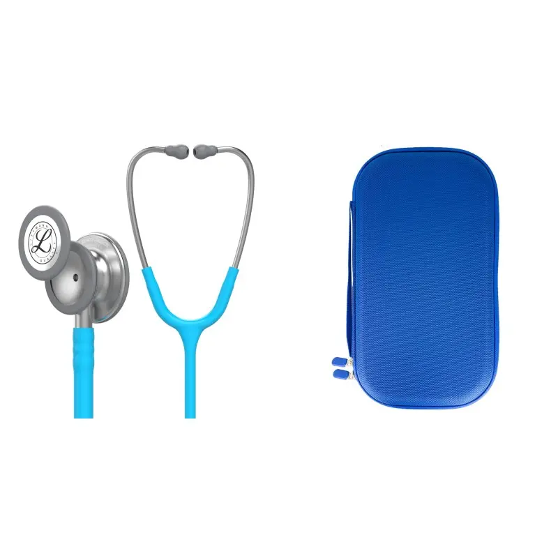 Pachet student - Stetoscop Littmann Classic III Turcoaz 5835 + Borseta albastru perlat