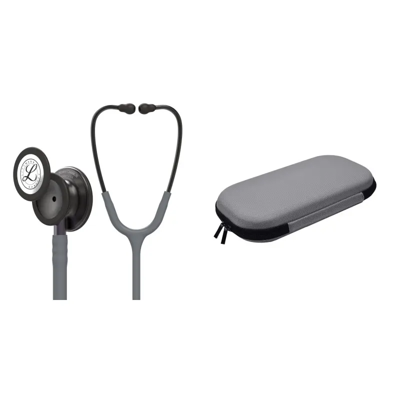 Pachet student - Stetoscop Littmann Classic III Gri cu capsula fumurie 5873 + Borseta gri perlat