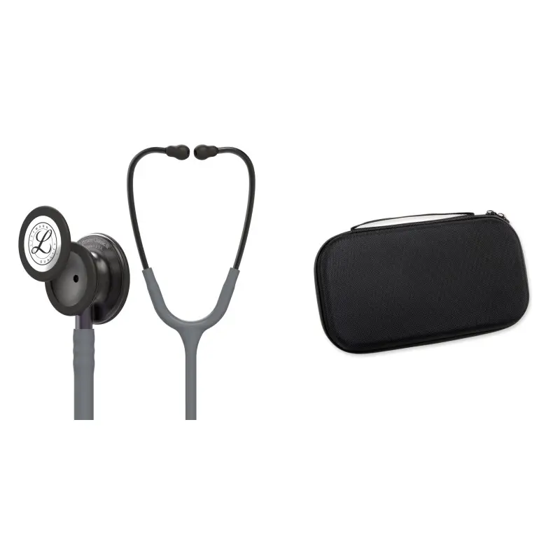 Pachet student - Stetoscop Littmann Classic III Gri cu capsula fumurie 5873 + Borseta negru perlat