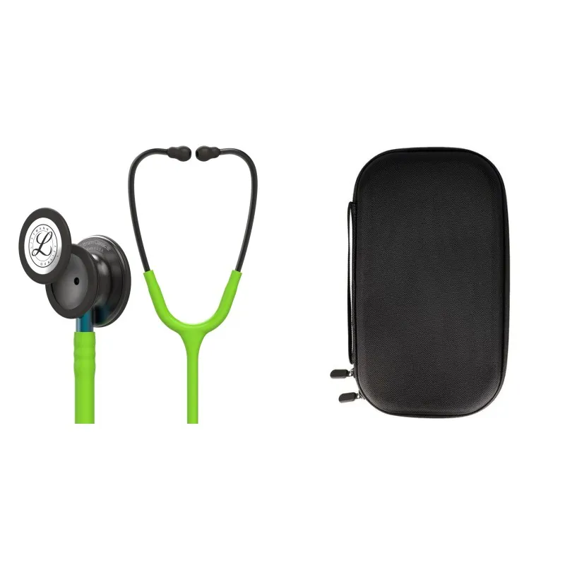 Pachet student - Stetoscop Littmann Classic III Verde lime cu capsula fumurie 5875 + Borseta neagra