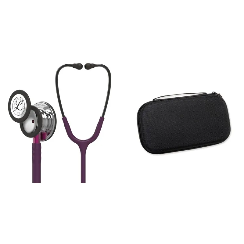 Pack étudiant - Stéthoscope Littmann Classic III Prune avec capsule miroir 5960 + Housse noir perlé