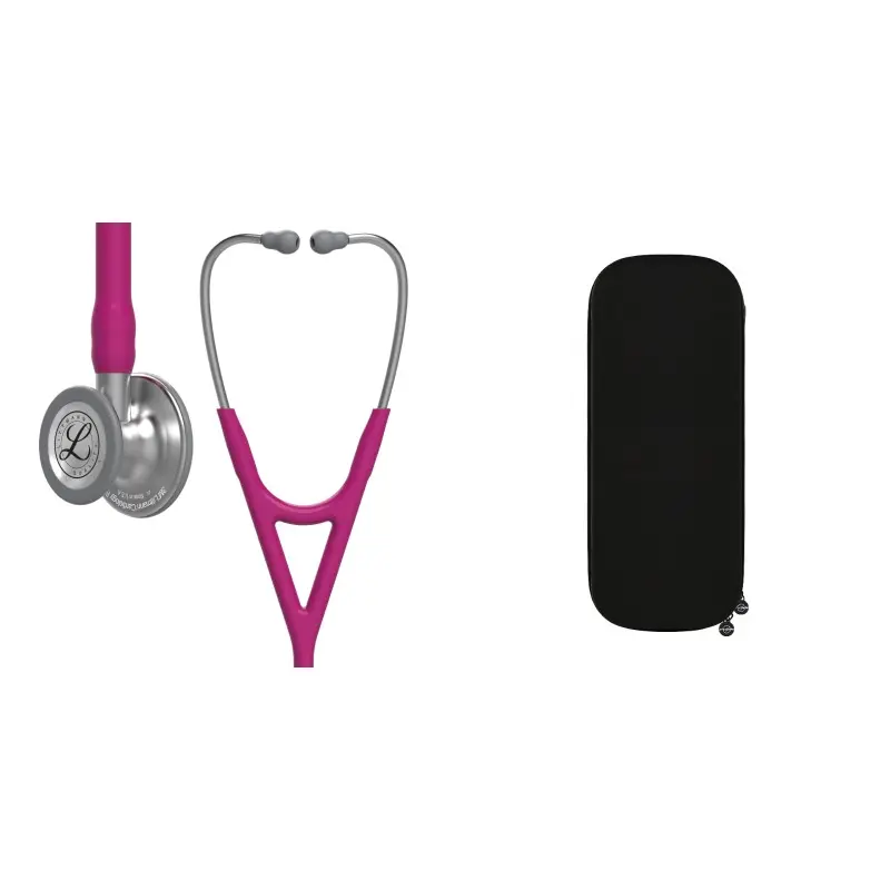 Pack cardio - Stéthoscope Littmann Cardiology IV Rose foncé - Framboise 6158 + Trousse cardio noire