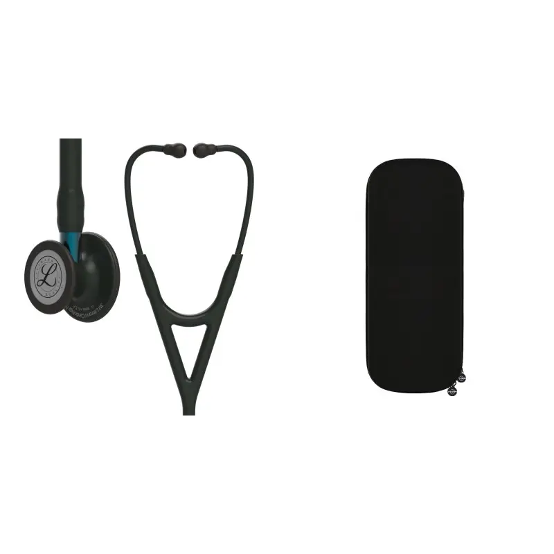 Cardio package - Stethoscope Littmann Cardiology IV Black black capsule blue stem 6201 + Cardio Black stethoscope bag