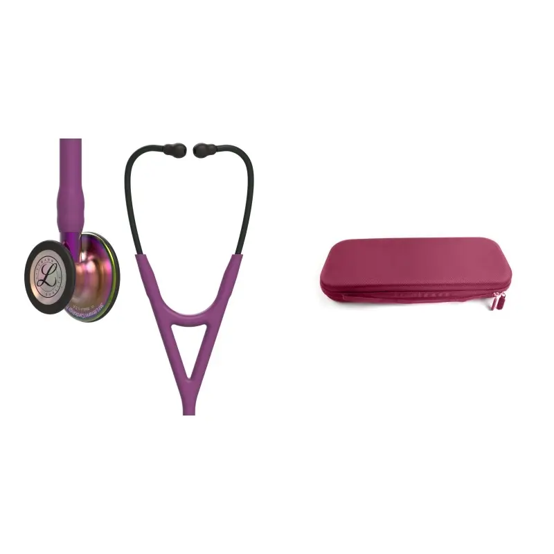 Kardiológiai csomag - Littmann Cardiology IV sztetoszkóp szilva szivárvány membrán lila szár 6205 + Cardio Plum sztetoszkóp táska