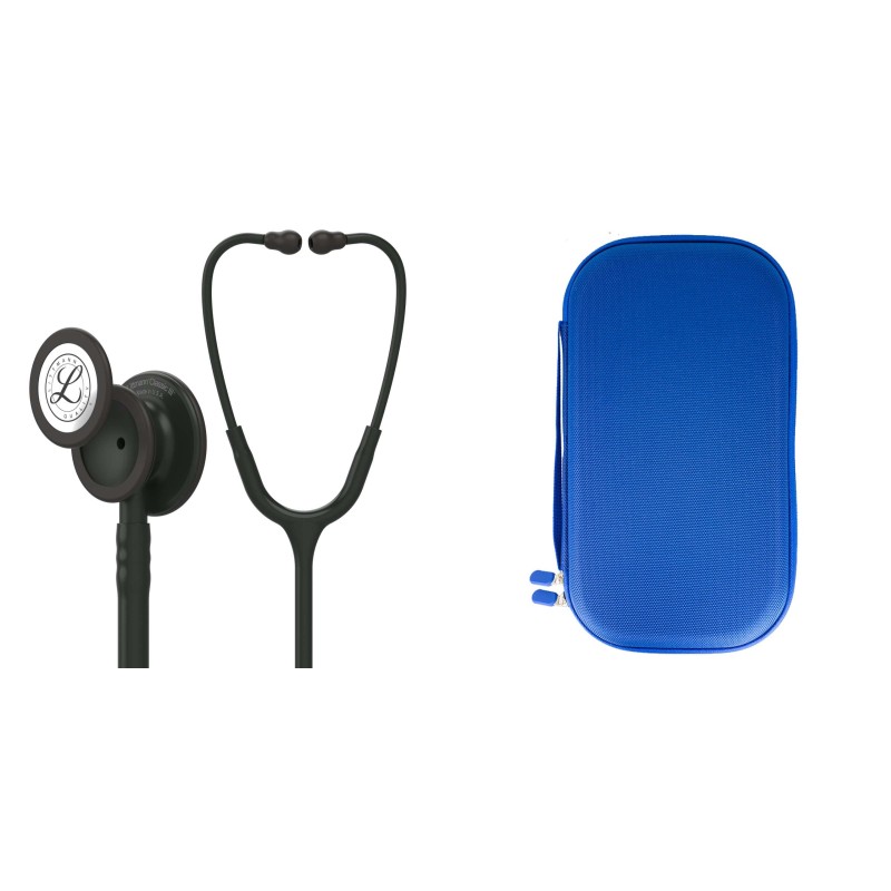 Pachet student - Stetoscop Littmann Classic III Negru cu capsula neagra 5803 + Borseta albastru perlat