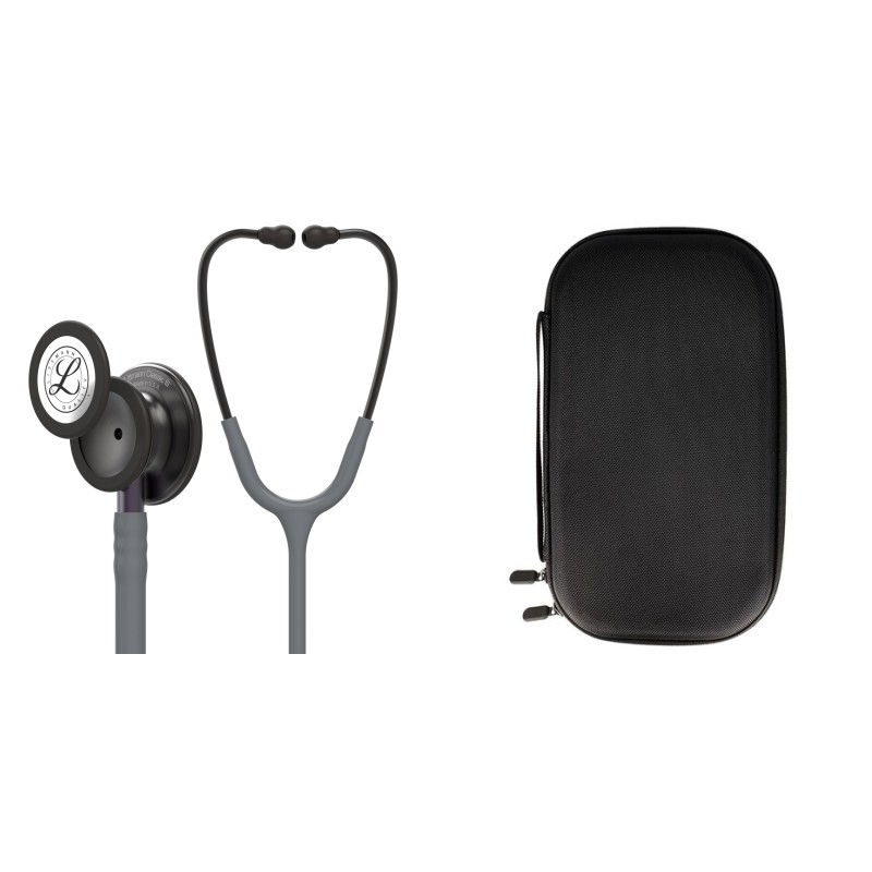 Pachet student - Stetoscop Littmann Classic III Gri cu capsula fumurie 5873 + Borseta neagra